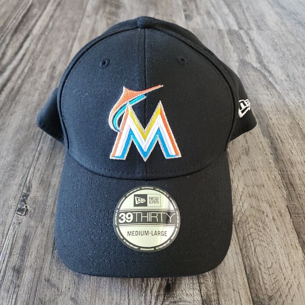 Miami Marlins New Era Team Classic 39THIRTY Stretch Fit NWT - Black M/L